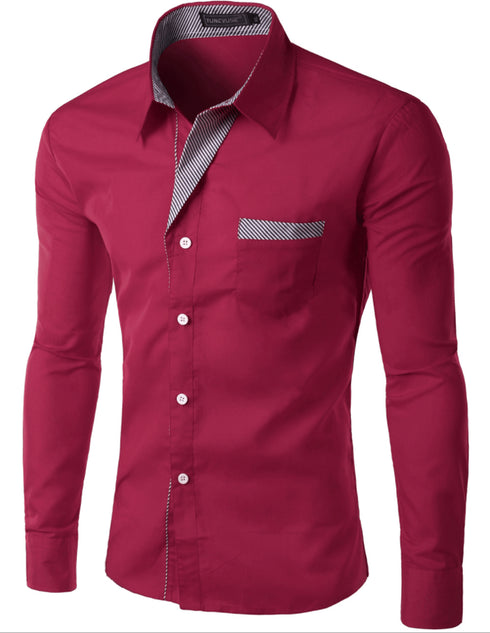 Men's Simple Long Sleeve Shirt